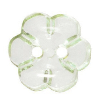 Transparent Green Flower Button 12mm