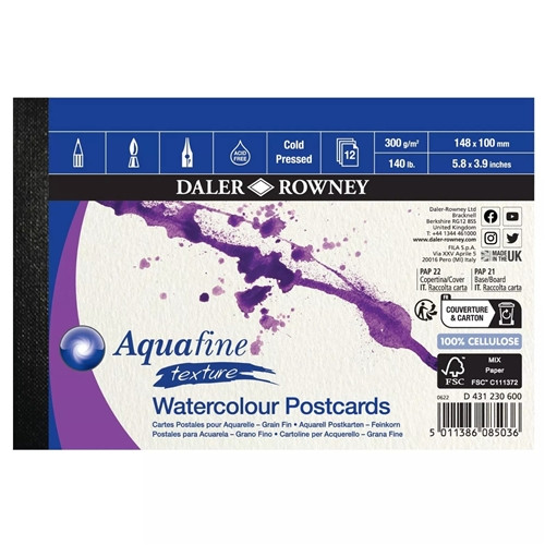Daler-Rowney Aquafine Watercolour Postcards 12 Pack