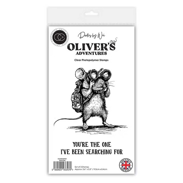 Oliver's Adventures Polymerphoto Cling Stamps | Searching | Doodles by Wei