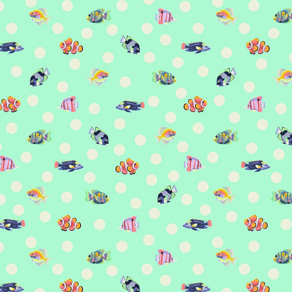 Floral Reef By Tula Pink | School Crossing - Seafoam | Free Spirit | PWTP268.SEAFOAM