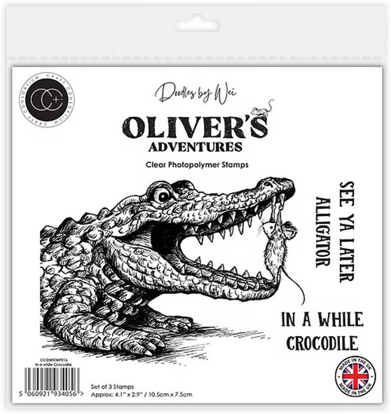 Oliver's Adventures Cling Stamps | In A While Crocodile | Doodles by Wei | Craft Consortium