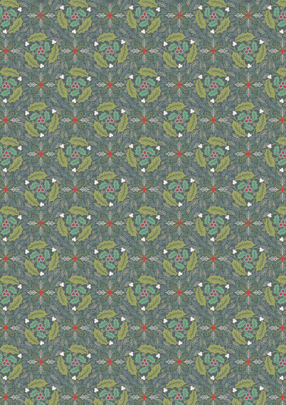 Celtic Chrismas By Lewis & Irene | C133C Festive Celtic Leaves Winter | Price per quarter metre