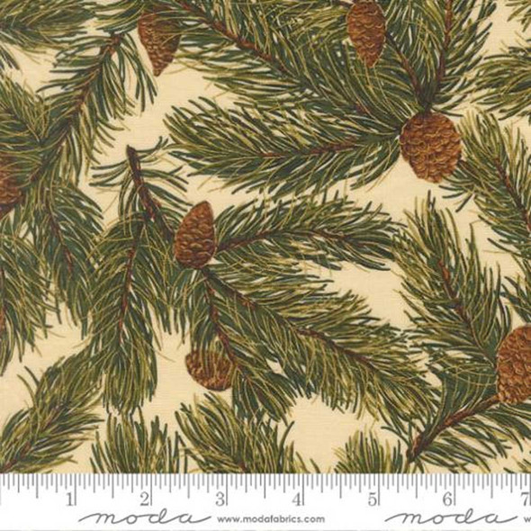 Merry Manor Metallic 2025 - Pine Christmas Pine Cones | 33863-11M | Moda Fabrics