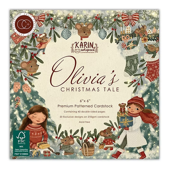 Olivia's Christmas Tale | 6" x 6" Premium Paper Pad | Craft Consortium