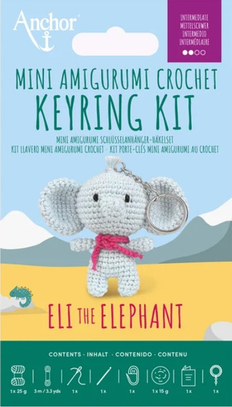 Eli The Elephant Mini Amigurumi Keyring Kit
