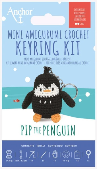 Pip The Penguin Mini Amigurumi Keyring Kit