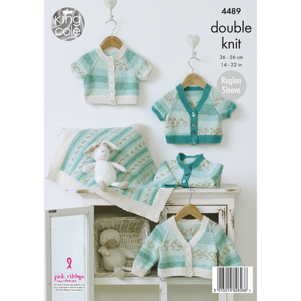Baby Raglan Cardigans and Blanket Knitting Pattern | King Cole Drifter for Baby DK 4489 | Digital Download - Other patterns