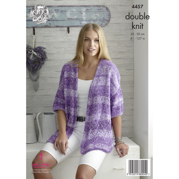 Ladies Cardigan & Waistcoat Knitting Pattern | King Cole Vogue DK 4457 | Digital Download - Other image