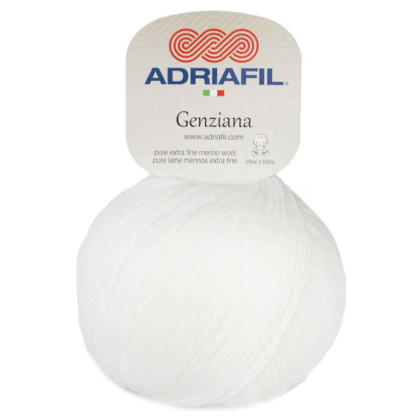 Adriafil Genziana 4 Ply Knitting Yarn, 50g Balls | 02 White