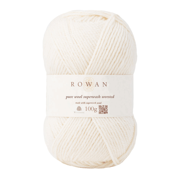 Rowan Pure Wool Superwash Worsted Knitting Yarn, 100g - 102 Soft Cream