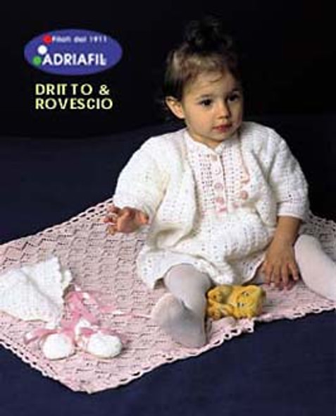 Frock, Jacket, Blanket, Bonnet and Booties Pattern | Adriafil Avantgarde - Free Downloadable Knitting Pattern 23 - Main image