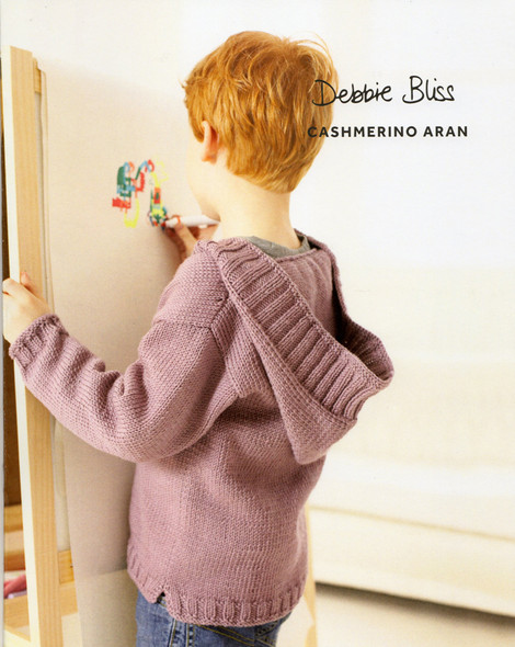 Childs Hooded Sweater Knitting pattern | Debbie Bliss Cashmerino Aran