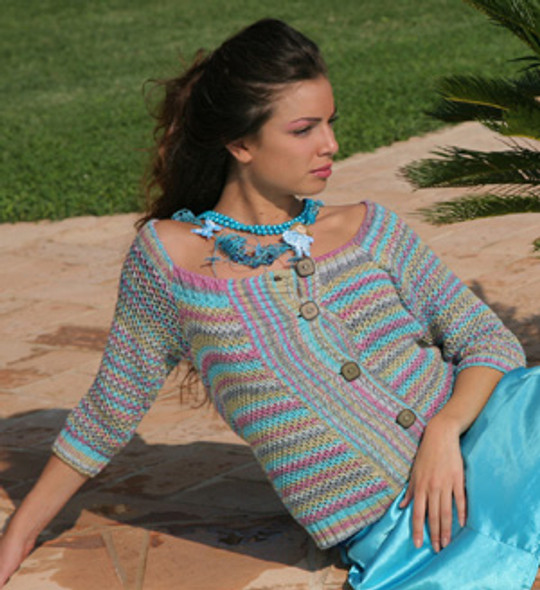 Jasmine Cardigan Knitting Pattern using Adriafil Duo Comfort Plus Knitting Yarn | Free Downloadable Pattern JAC - Main image