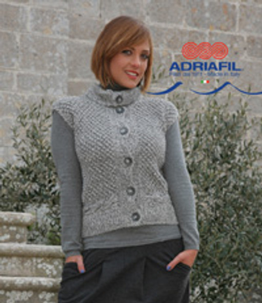 Clio Waistcoast Knitting Pattern using Adriafil Lana Naturale Inca | Free Downloadable Knitting Pattern - Main image