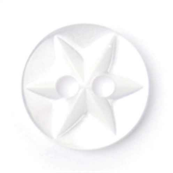 Buttons White Star - 11mm
