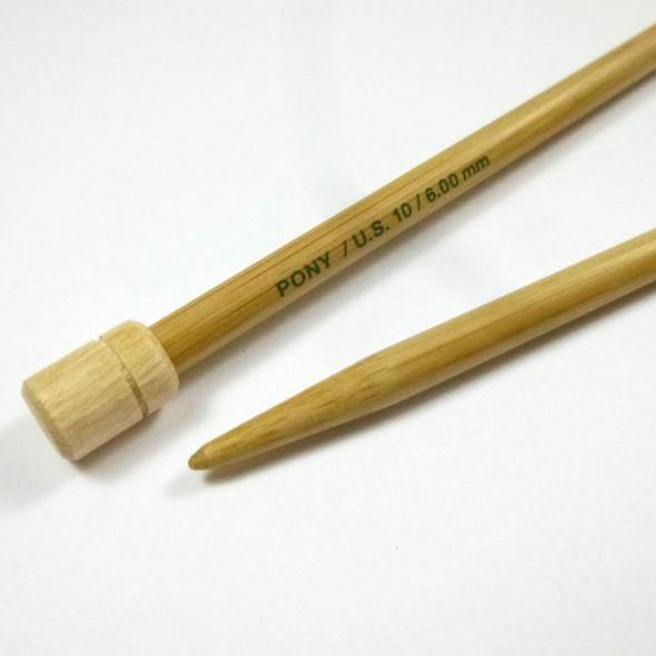 Pony Bamboo Single Pointed Knitting Needles (Pair), 33cm Long | Sizes 2mm - 10mm - Main Image