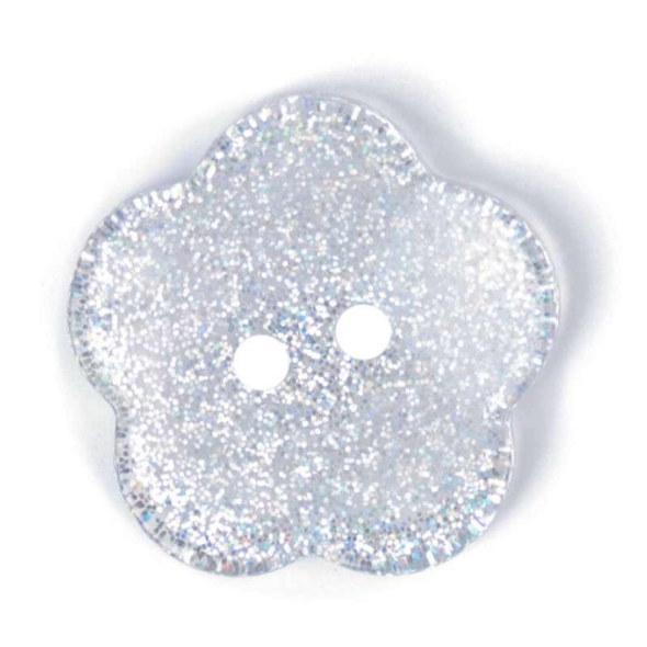 Clear Sparkly Flower Buttons | 24mm | ABC Loose Buttons