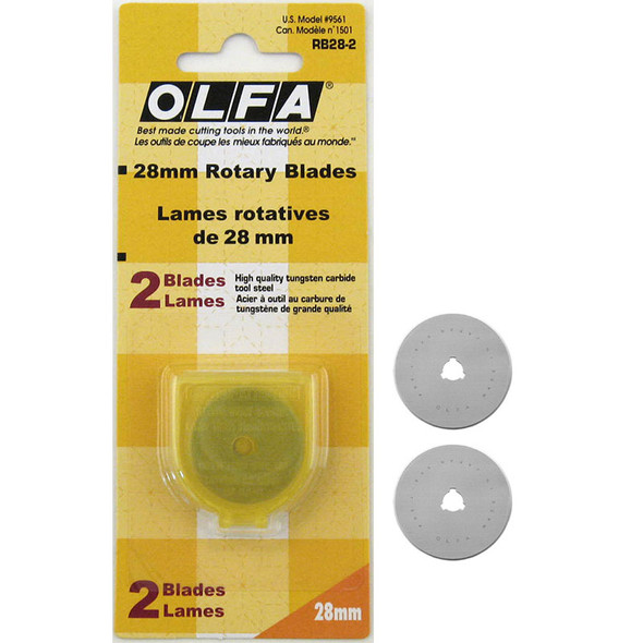 Olfa Rotary Cutter Blades, 28mm | Pack of 2 Blades - Main Image