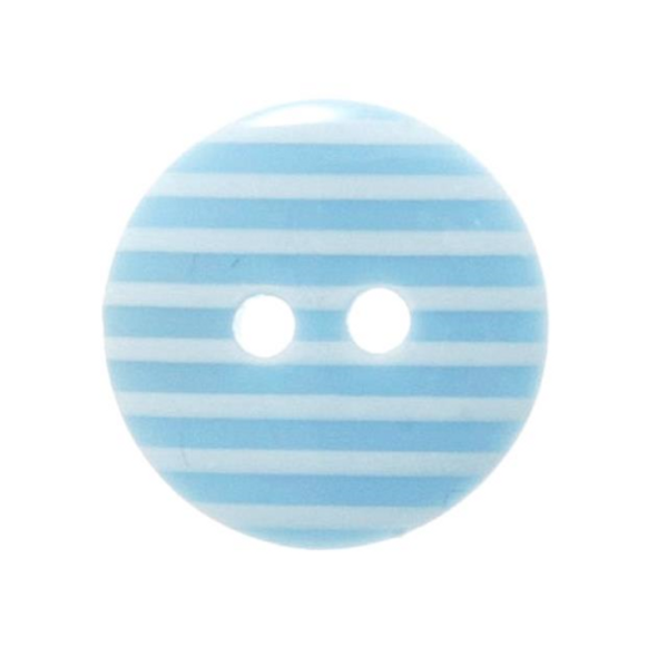 Light Blue Striped Button | 15mm | Trimits Loose Buttons