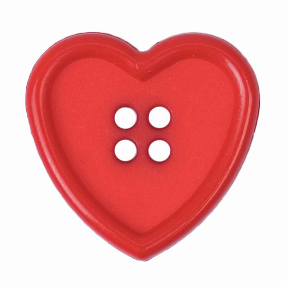 Love Heart Buttons | 23 mm | Red