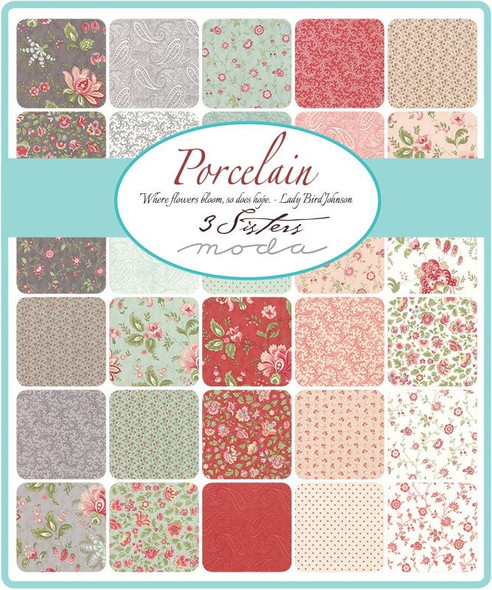 Porcelain | 3 Sisters | Moda Fabrics | Swatches in the collection
