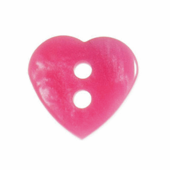 Rose Pink heart shaped buttons | 12 mm / 20 linges