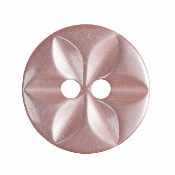 Polyester Star Button | 14 mm | Pink