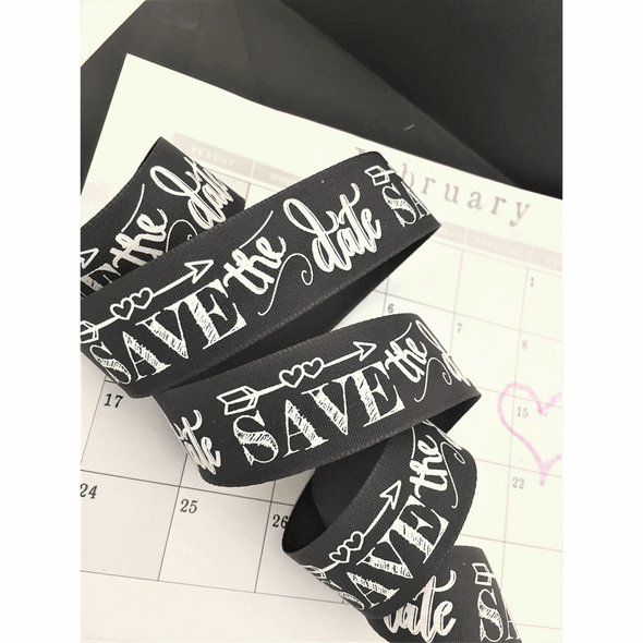 Berisfords | Save the Date Ribbon | 25mm | Half Metre Lengths