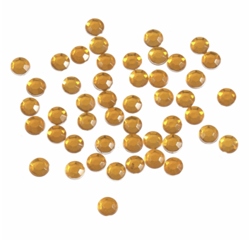 Round Acrylic Faceted Stones - Glue on | 4mm x 100 pieces | Gold | Trimits | B6012\4