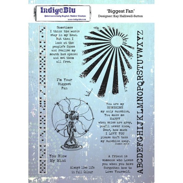 Indigo Blu | A5 Red Rubber Stamp | Biggest Fan by Kay Halliwell-Sutton