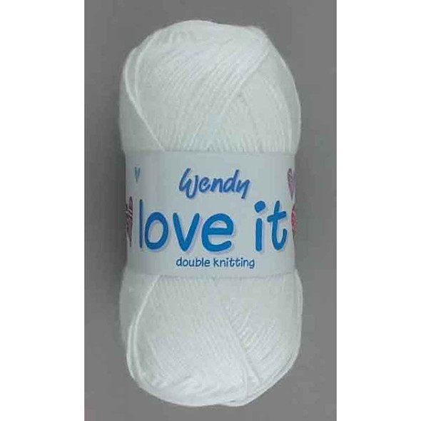 Wendy Love It DK Knitting Yarn, 100g Balls | 5001 White