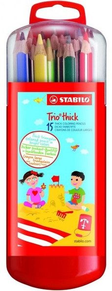 Stabilo Trio Thick Coloured Pencils - 15 pack 