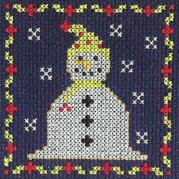 DMC | Cross Stitch Kit | Christmas Mini Kit | Jolly Snowman