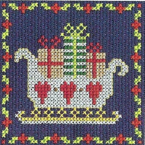 DMC | Cross Stitch Kit | Christmas Mini Kit | Santa Sleigh