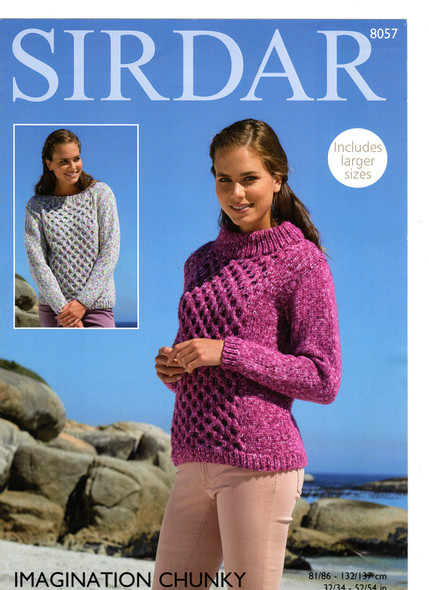 Sirdar Imagination Chunky Knitting Patterns | Sweaters | Pattern No. 8057 - Main Image