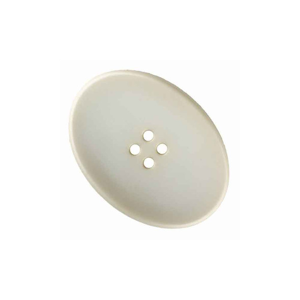 Dill Buttons | Light Beige Plastic Oval with 4 holes | 30 mm Diameter