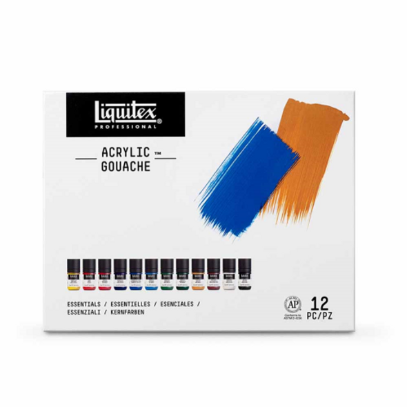 Liquitex Professional Acrylic Gouache Paints | Essentials Se | 12 x 22ml Pots - Main image