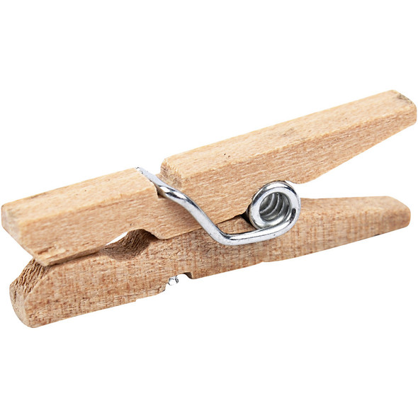 Creativ Company | Made of Wood | Mini Wood Clothes Pegs | Birch | 25mm x 3mm | 30pcs - Main Image