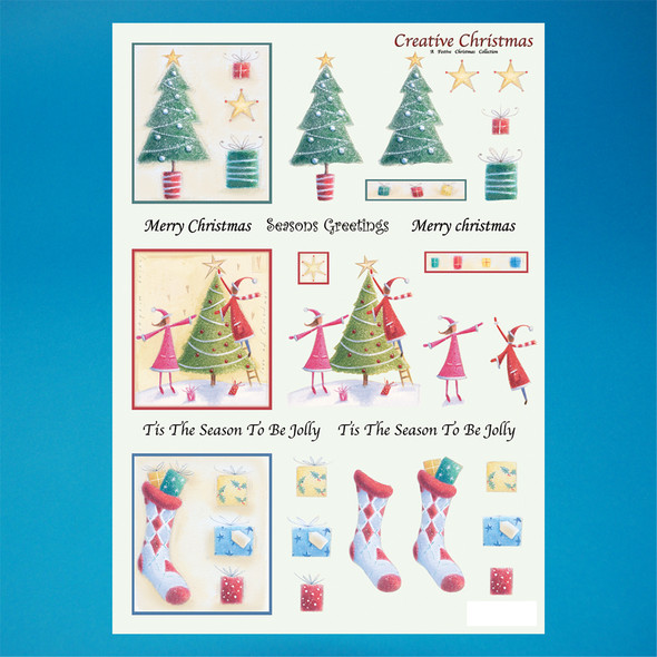 Craft UK Ltd | Die-cut Decoupage | Creative Christmas | Trees and Stocking