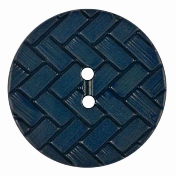 Classic Woven Effect Dark Blue Button | 2 Holes | 23mm Diameter | Dill Buttons