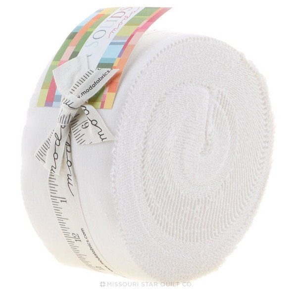 Bella Solids | Moda Fabrics | Jelly Roll | White