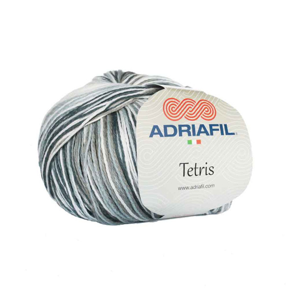 Adriafil Tetris 4 Ply 100% Cotton Knitting Yarn, 50g Balls | 80 Blackwhite Fancy