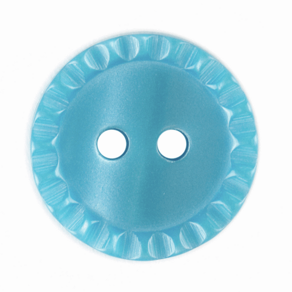 Mill Edge Round Buttons | Turquoise | 15 mm Groves