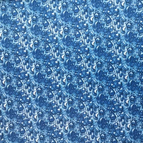 Water Lilies | Clothworks | Rain Drops | y1159-31 | Dark Blue - Main Image