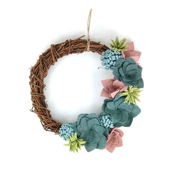 The Crafty Kit Company | Succulent Felt Wreath Craft Kit