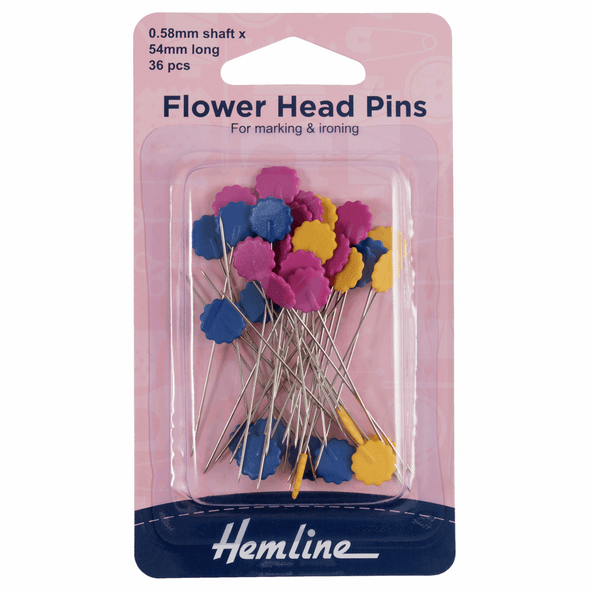 Flower Headed Pins | 0.58 x 54mm | Approx 36pcs | Hemline