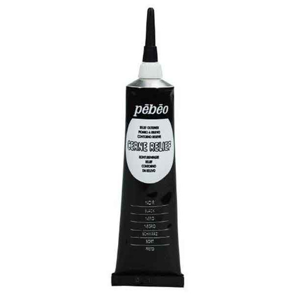 Pebeo Cerne Relief Outliner | 37ml Tubes | Noir