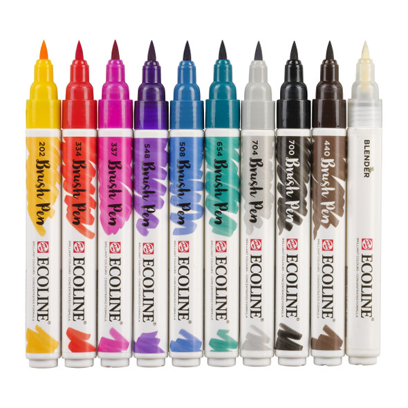 Ecoline | Watercolour Brush Pen Set | Handlettering | Pack of 10