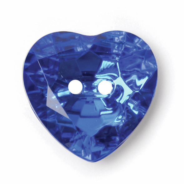 Jewel Heart Button | 20 mm | Blue (BF\8406)