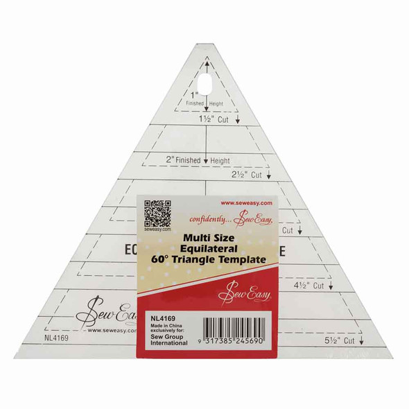 Sew Easy Laser Cut Multi Size Equilateral 60 Degree Triangle Quilt Template